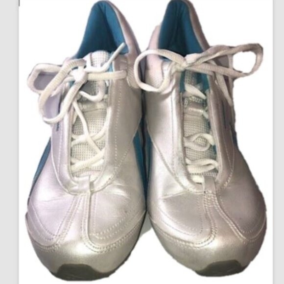 REEBOK HEXRIDE Running Shoe, Pearlized White w/Blue accents RARE Women's 11 - Picture 2 of 2